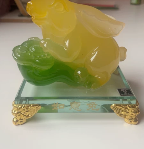 水晶摆件如意、发财小兔子，笔筒，同城自提，...