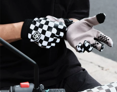复古机车摩托骑行手套 棋盘格手套 夏季骑行...