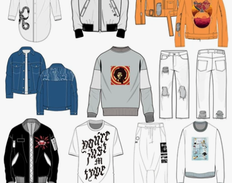 款式图男全品类AI矢量图模板服装模板素材图...