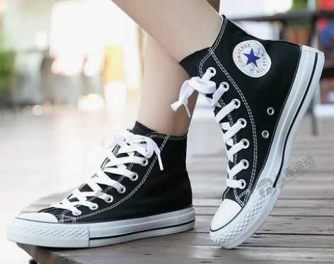 CONVERSE匡威女鞋高帮帆布鞋常青款男...
