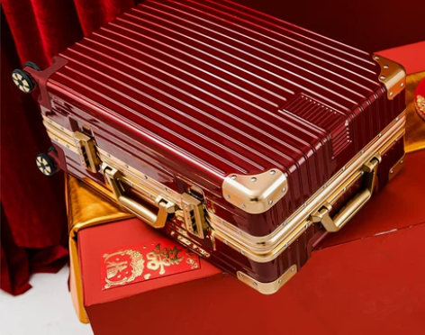 结婚行李箱陪嫁箱红色箱子拉杆箱女皮箱婚礼用...