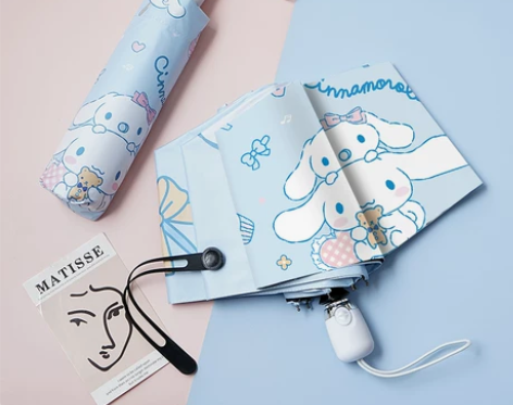 玉桂狗可爱全自动雨伞晴雨两用女折叠防晒防紫...