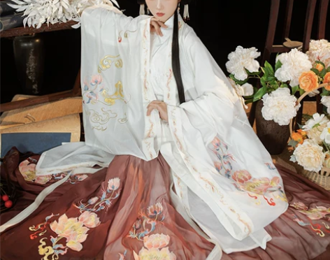 素羽华裳步步生莲原创魏晋风汉服女齐腰襦裙重...