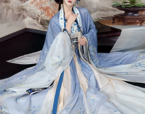 桔屿原创汉服女唐制诃子裙大袖衫重工刺绣古装...