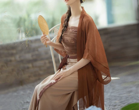 桔屿橘温茶暖原创汉服女宋制旋裙中国风长干寺...