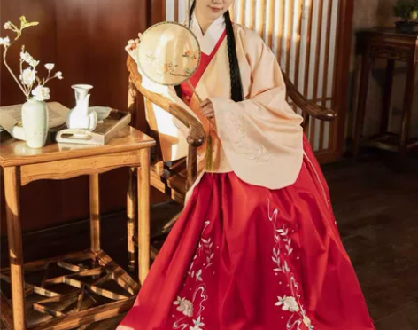 茗月萱原创樱花明制汉服女交领刺绣齐腰袄裙女...
