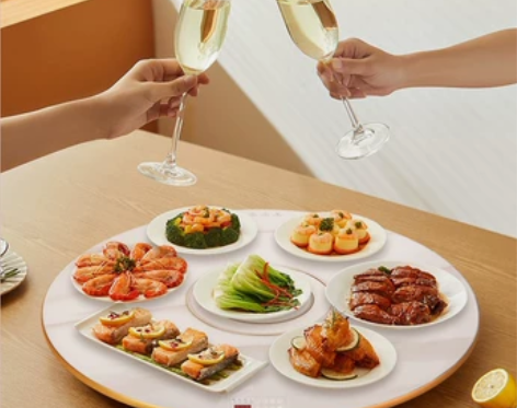 苏泊尔热菜板圆形电动旋转火锅饭菜保温板暖菜...