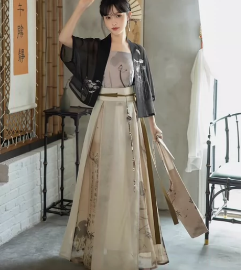 七月夕原创 观荷 吊带改良对襟短衫三裥裙套...