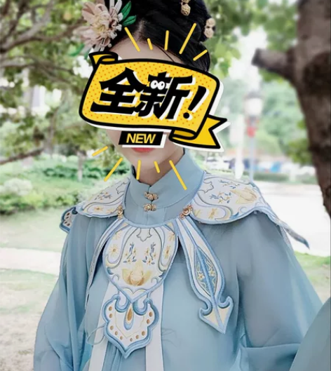 全新 绣花云肩正品原创汉服女明制立领长衫刺...