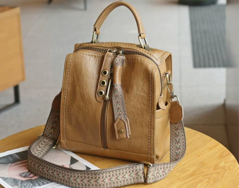 多功能单肩斜挎包女2023新款时尚软皮手提...