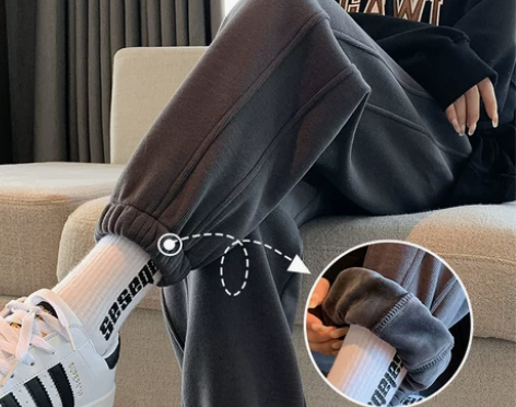 运动裤女春秋加绒加厚2022冬季新款高腰束...