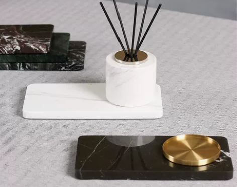 大理石香薰摆件托盘轻奢酒店专用卫生间洗漱台...