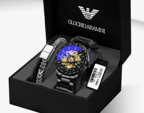 阿玛妮名牌手表男士机械表学生潮流镂空全自动...