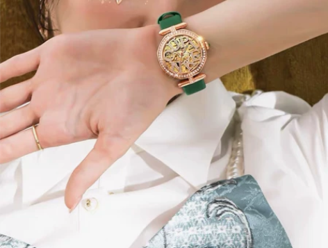 新款欧品客3175手表女瑞士品牌十大镂空女...