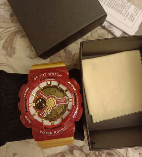 多功能电子运动防水手表钢铁侠配色 之前58...