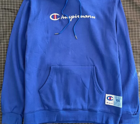 冠军加绒卫衣男连帽运动卫衣logo刺绣水貂...