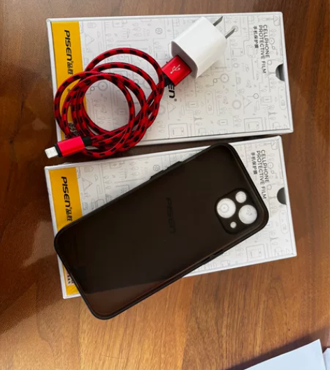 苹果13超薄手机壳一个（羽博），品胜两张高...