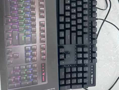 雷柏rapoo V500pro机械键盘 红...