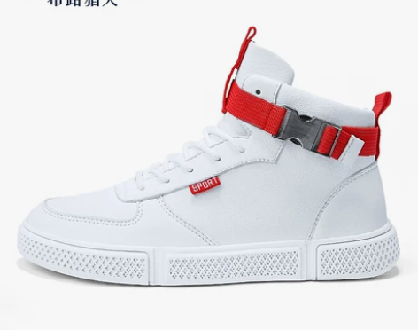 高帮板鞋男韩版潮流休闲皮鞋高邦潮牌男鞋秋季...