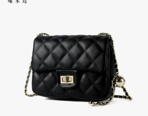 啄木鸟真皮女包2022新款黑色秋冬简约小香...