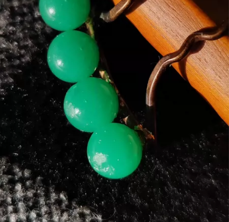 Vintage回流中古铜底老琉璃钗 整体品...