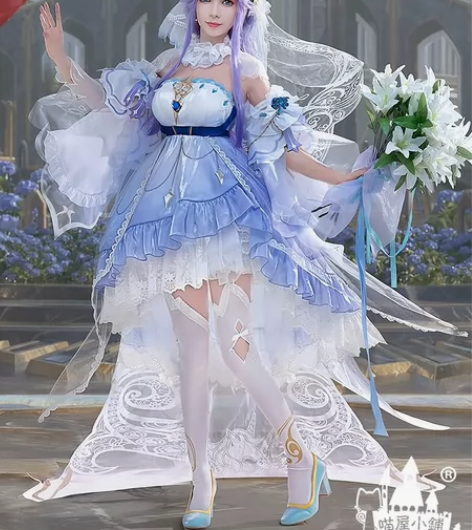 喵呜大乔挚爱花嫁 标价衣服造型假发手捧花婚...