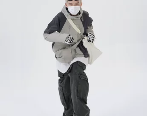 美式复古拼接撞色工装夹克男潮牌vintag...