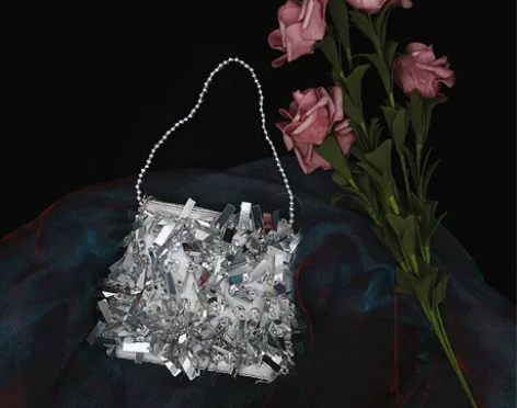 复古银色亮片bulingbuling流苏手...