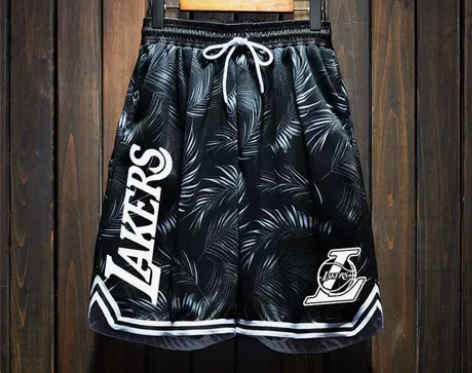 复古湖人美式篮球训练五分裤运动冰丝速干短裤...