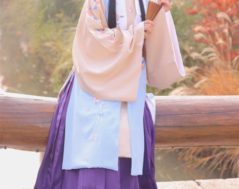 杞瑾原创汉服女【桃花溪】袄裙刺绣立领褶裙秋...