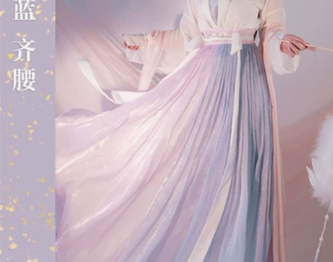 ?【东月棠】春樱紫蓝 六米摆齐腰三件套 （...