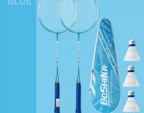 搏仕卡全新羽毛球拍，北欧蓝色，送3个球还有...