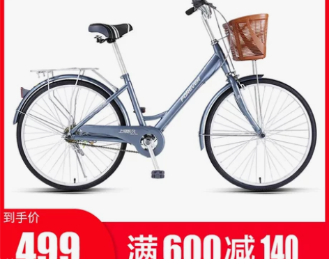 自用一手永久牌通勤自行车女士款，26寸实心...