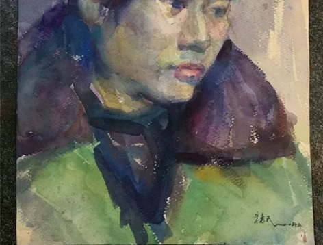 宋惠民的人物肖像画,尺寸:43/31,品相...