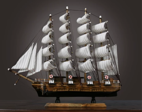 创意一帆风顺帆船模型摆件客厅办公室酒柜玄关...