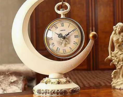丽盛欧式座钟客厅时尚创意台钟家用石英钟时钟...