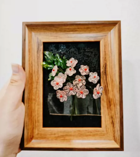 vintage料器摆花,vintage花器...