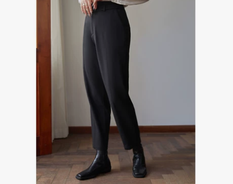 独束大码女装可拆卸腰带锥形裤2021年秋冬...