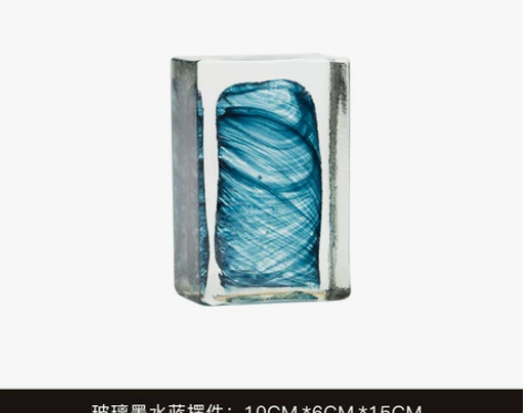 邸高渐变创意水晶玻璃工艺术品摆件现代简约客...