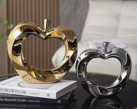 现代装修轻奢苹果玄关摆件工艺品样板房客厅酒...