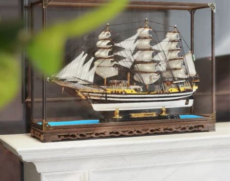 仿真实木船一帆风顺帆船摆件高档轻奢工艺品办...