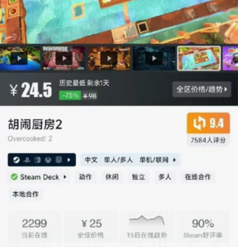 steam正版 国区key 胡闹厨房2 O...