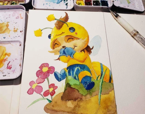 【手绘水彩约稿】手绘水彩画装饰画 定制头像...