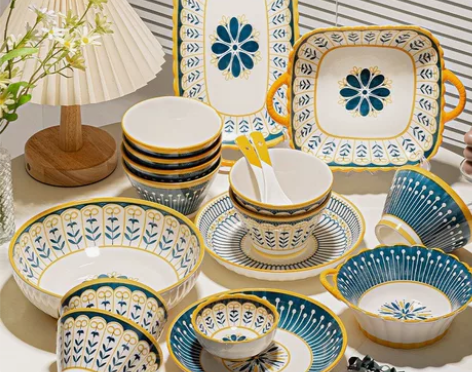 工厂清仓甩卖碗北欧风跨境热采陶瓷碗碟餐具批...