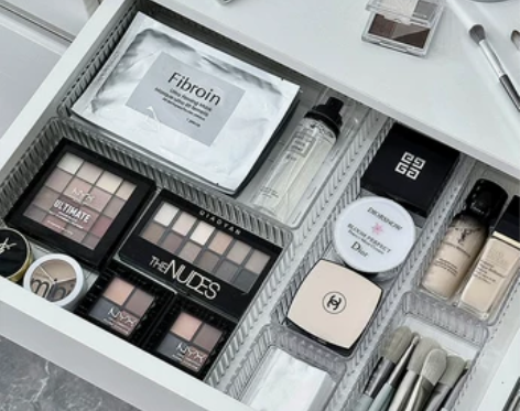 日本进口MUJIE抽屉内置化妆品收纳盒分隔...