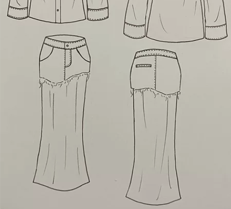 服装手绘/板绘款式图 线稿 包括正反面 价...