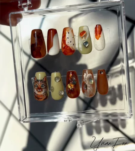 ?? 接来图定制纯手绘穿戴甲 ??动物手绘...