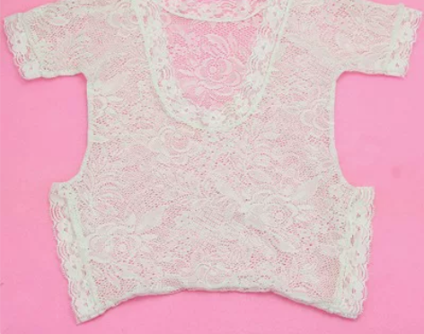 新款欧美儿童摄影蕾丝连体哈衣新生儿拍照服装...