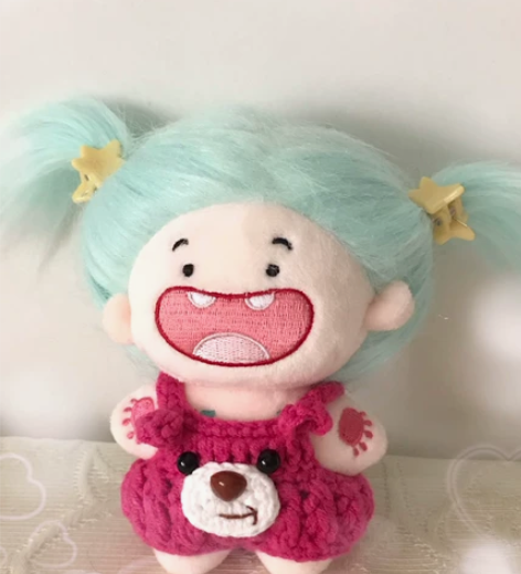 10cm棉花娃娃海星体缺牙巴娃衣 纯手工钩...