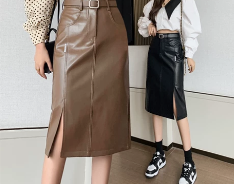 开叉包臀裙半身裙春装2023年新款女a字裙...